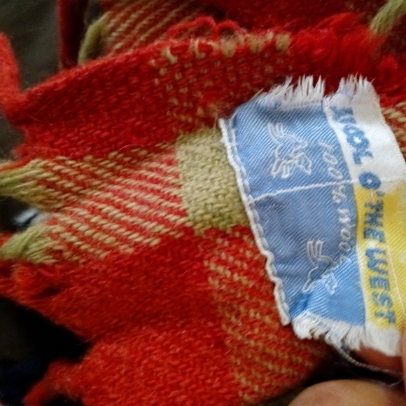 🇺🇸🏤VINTAGE RED PLAID WOOL THROW🏫🍝 - Picture 5 of 12